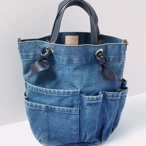 CLARE V Marine Denim Bag
